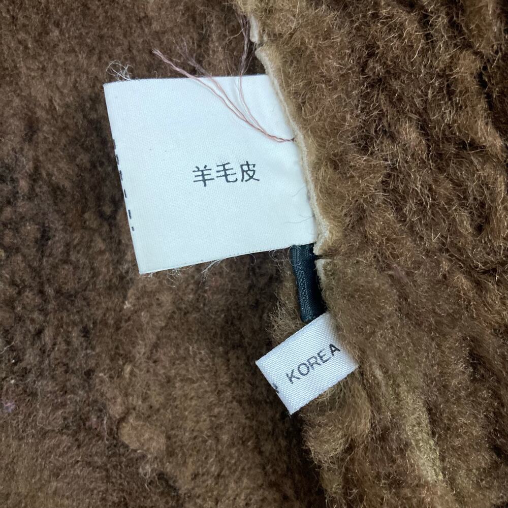 Genuine Shearling Sheepskin Patchwork Leather Coa… - image 8